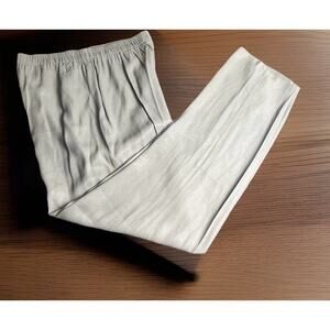 R & M Richards Karen Kwong Dress Pant Womens Khaki Straight Leg Elastic Waist 14